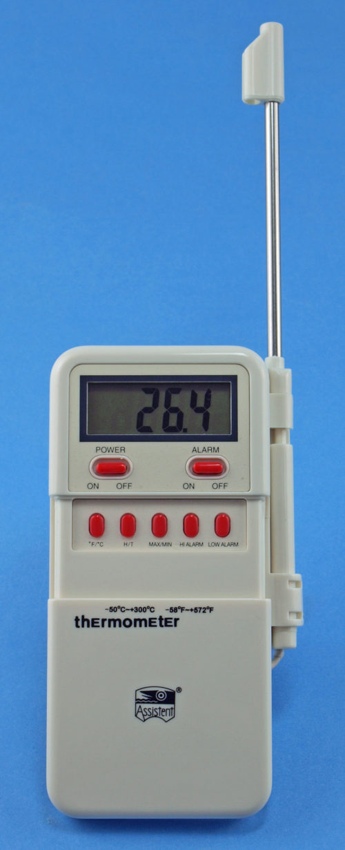 Thermometer with Probe, Digital, +260°C, Assistent Germany (not medical device, only for professional lab use)