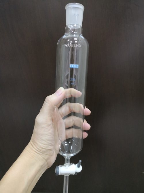 Separating Funnel, cylindrical, 250 ml, Clear Glass, Exelo UK
