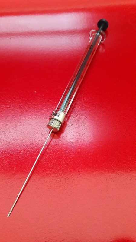Syringe, Micro, Glass, Gas Handling, Removable Needle, Hamilton (not medical device, only for professional lab use)